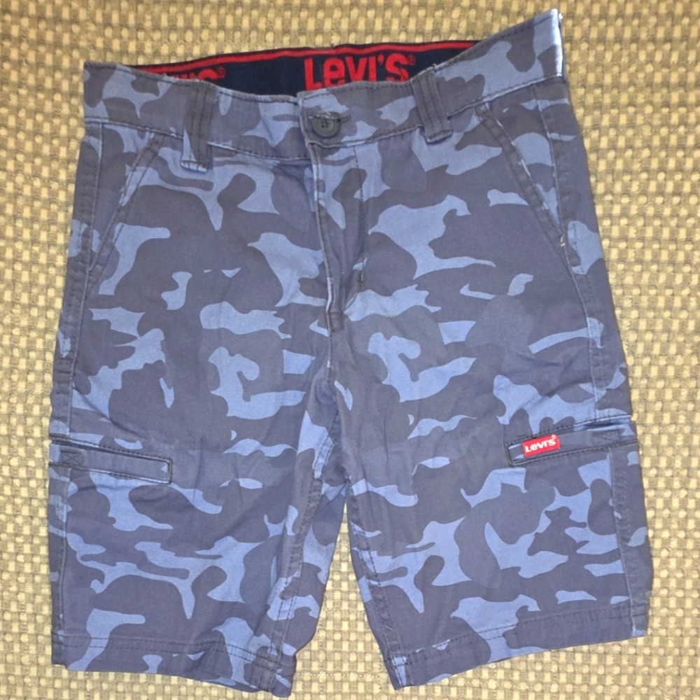 Levi's Blue Cargo Shorts with Camo Design